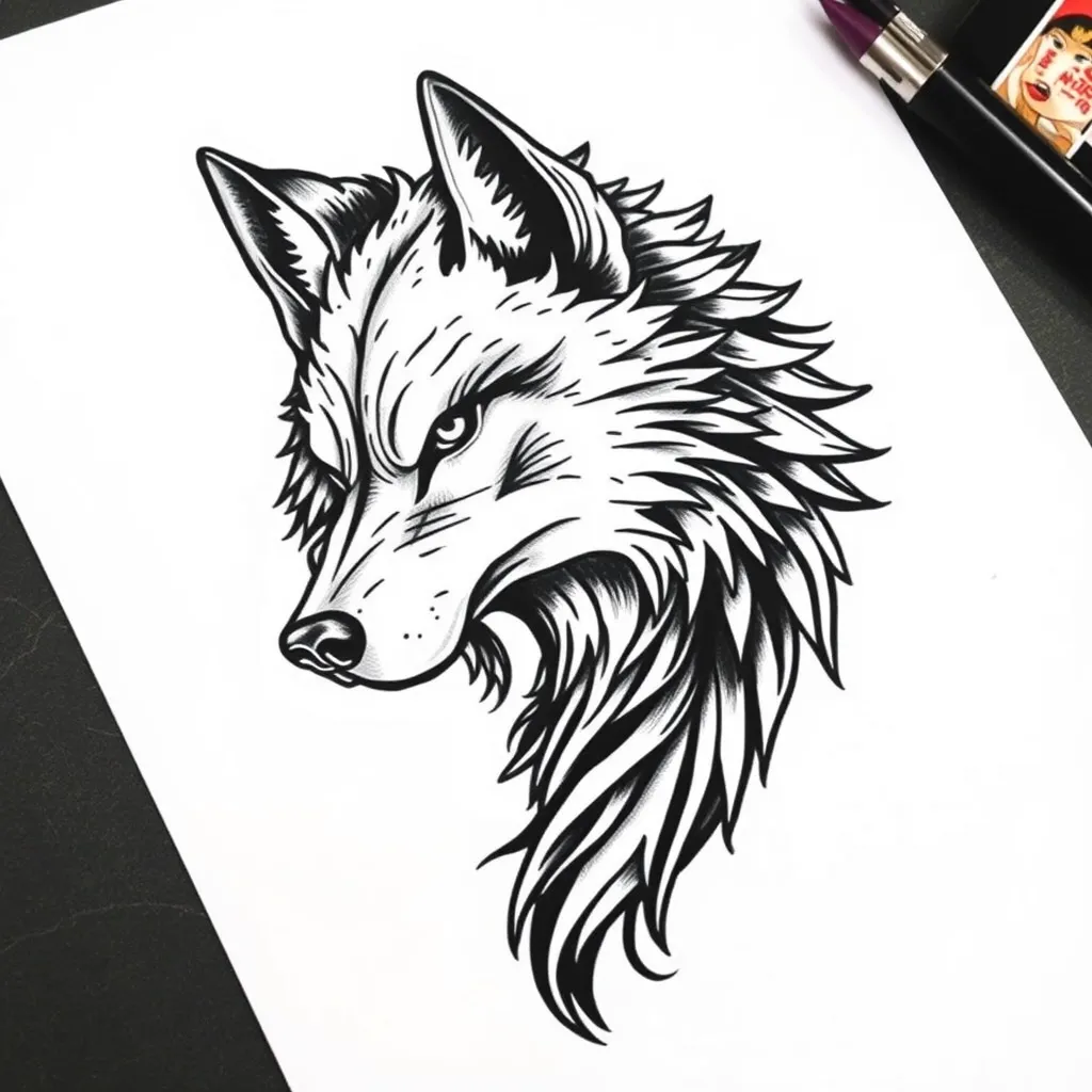 wolf tatuering