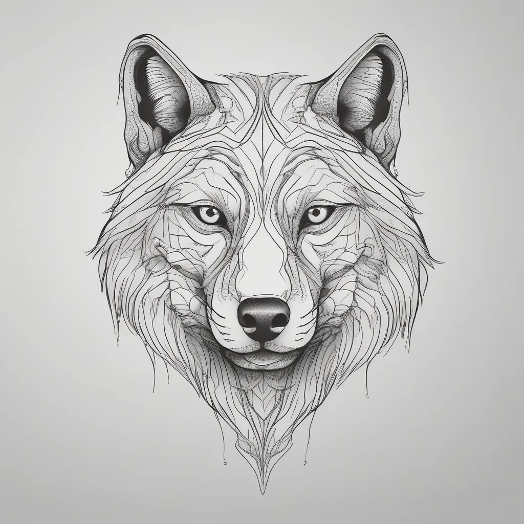 wolf head tatuaż