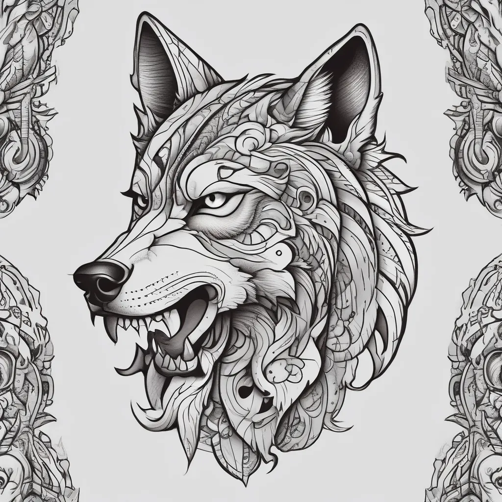 wolf howling tatuering