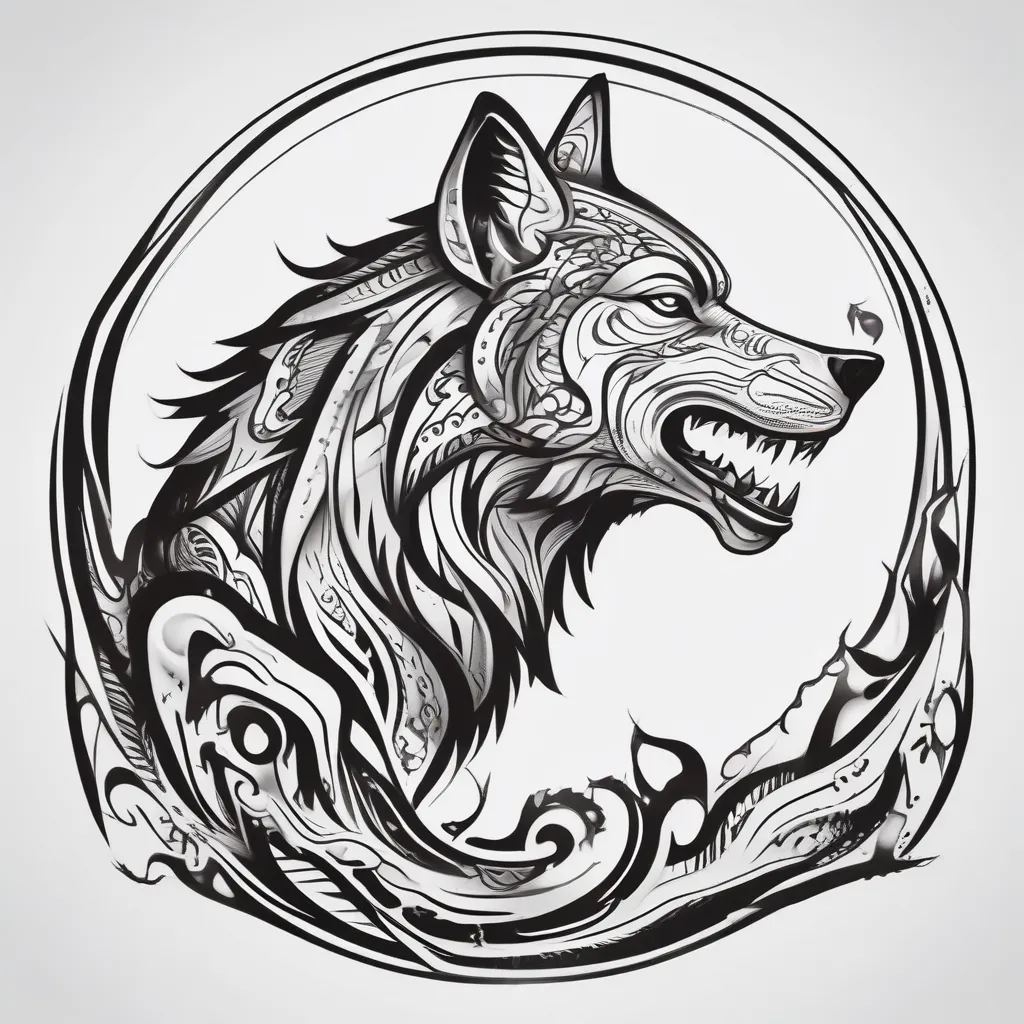 wolf howling tattoo