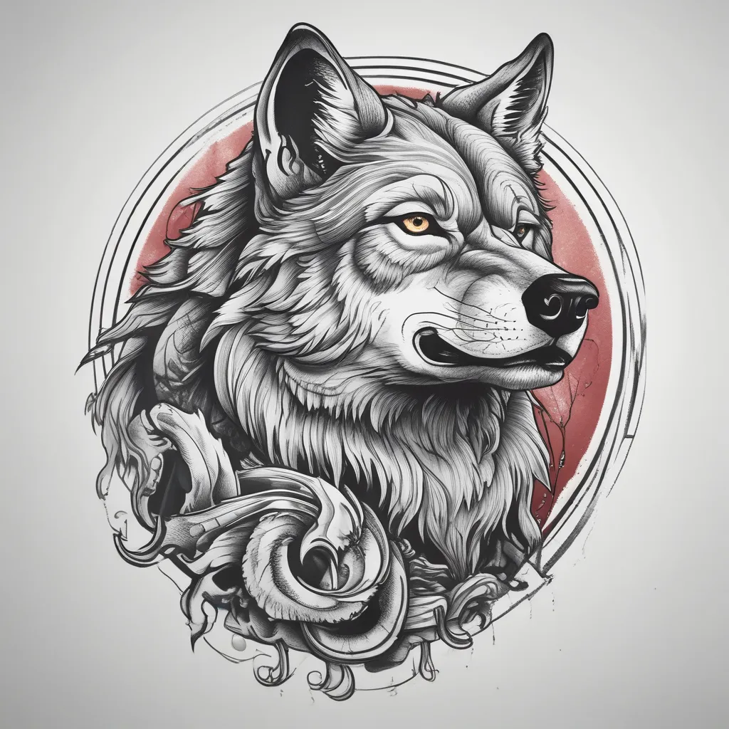 wolf howling tatuering