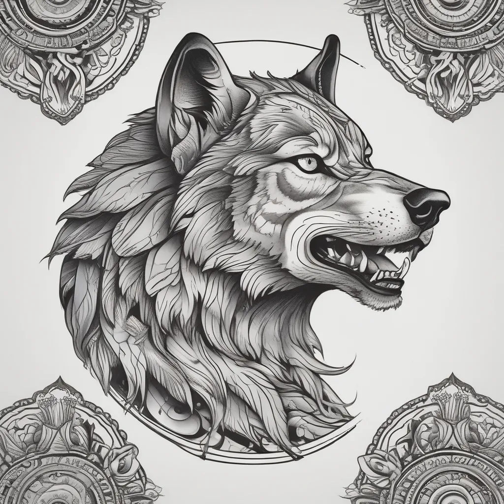 Wolf howling tatuaggio