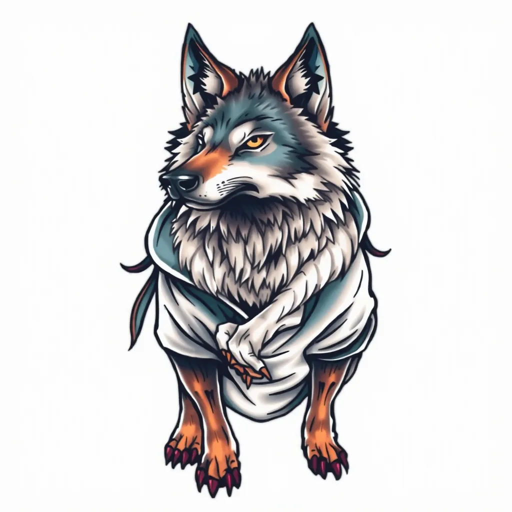 Wolf hidden to sheep's clothing and he is so smart Tätowierung