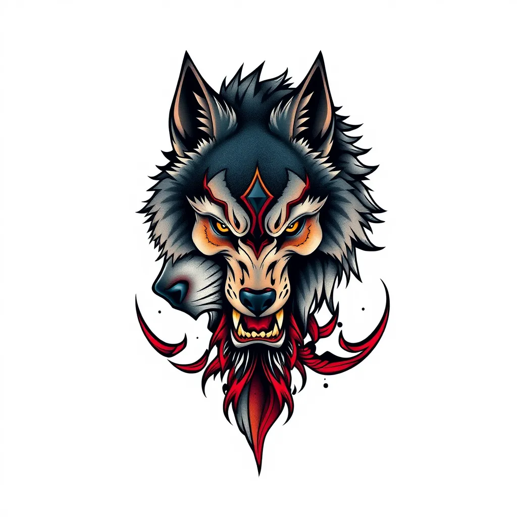 wolf man tatuaggio