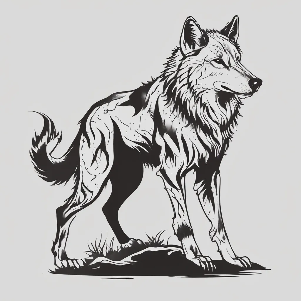 Wolf silhouette  tatuering