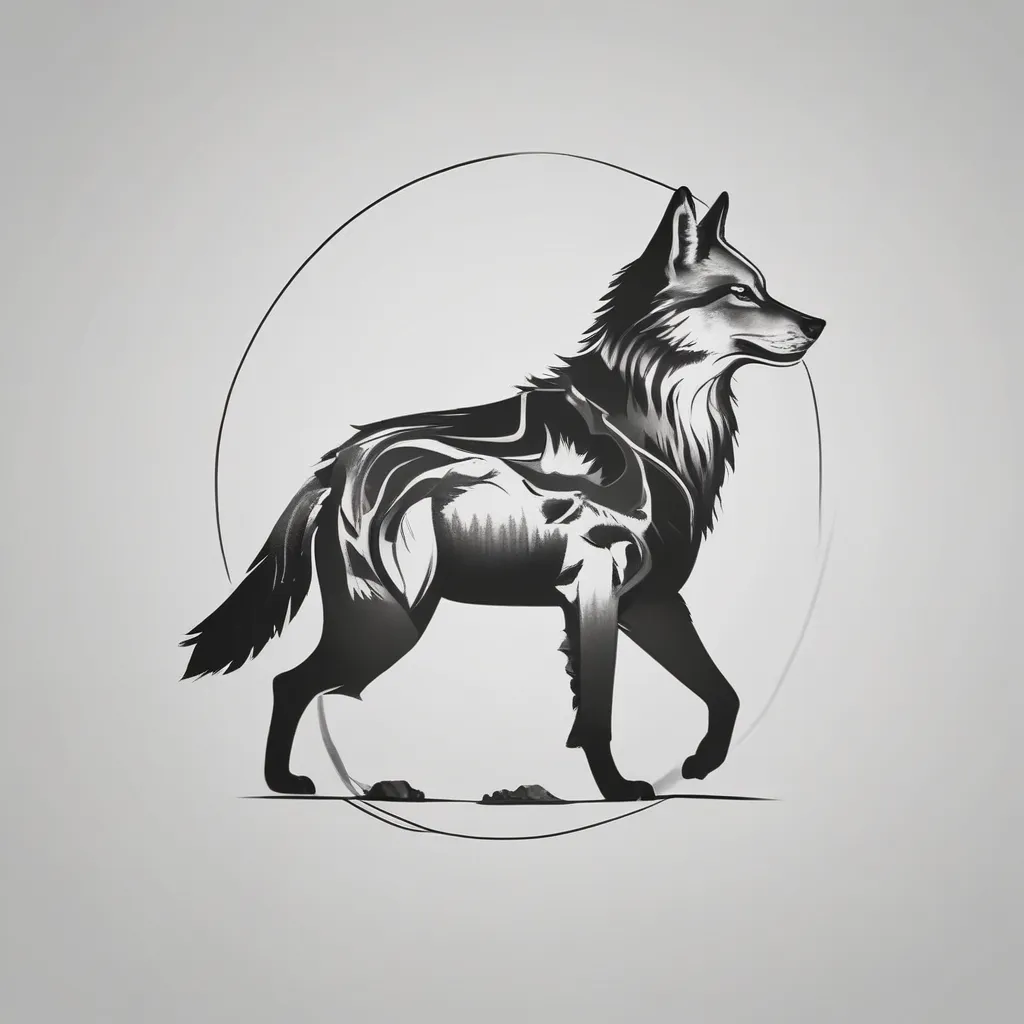 Wolf silhouette  tatuaż