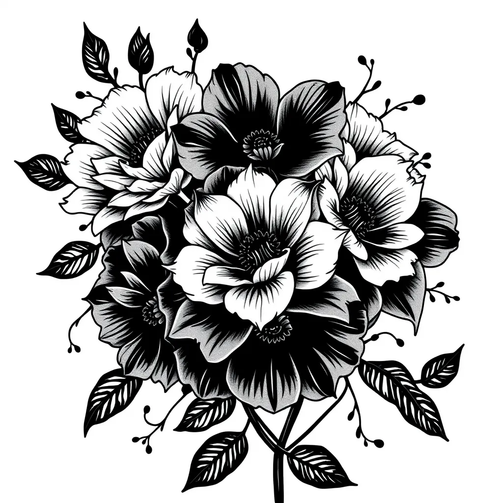 women flowers tatuaggio