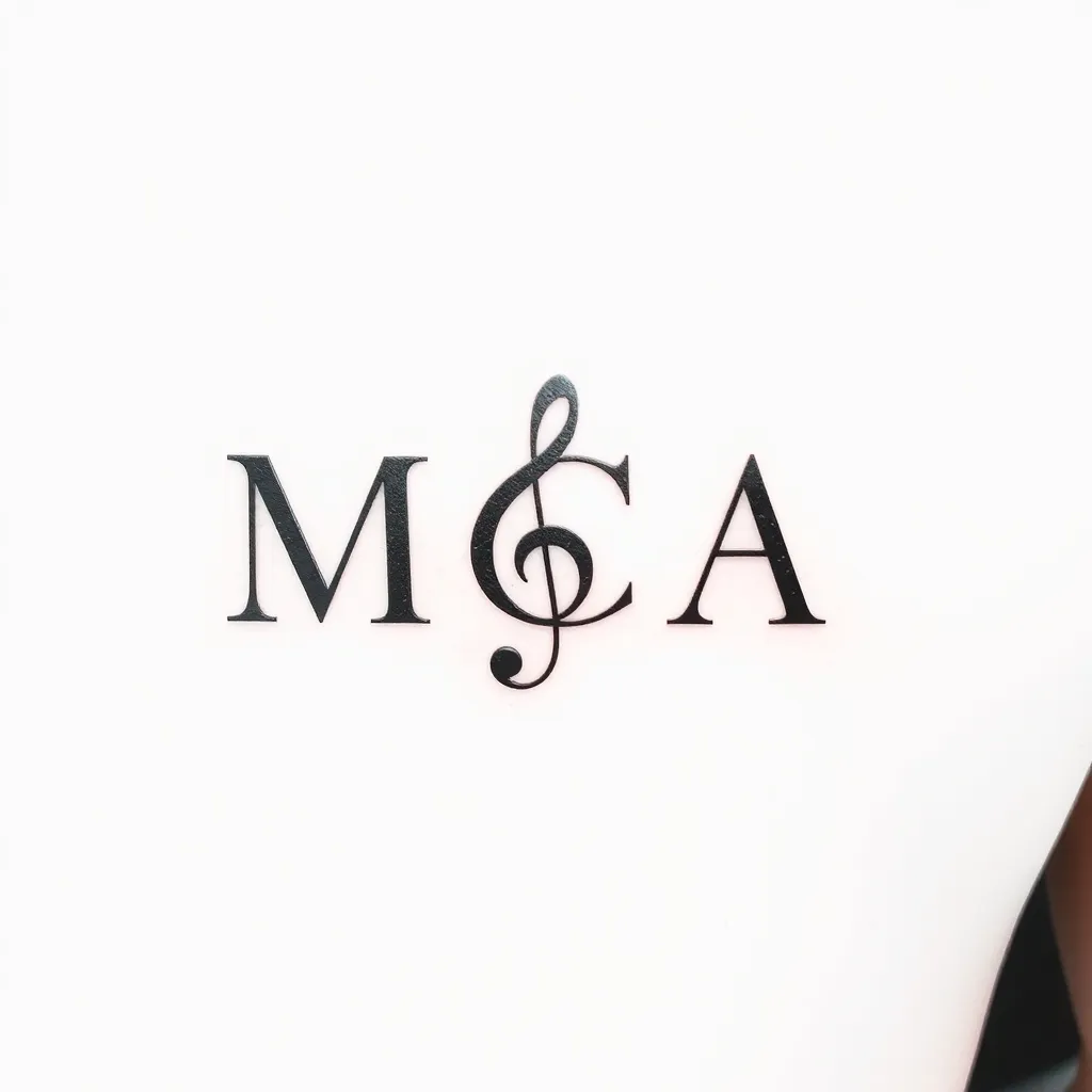 palabra MCA, con una clave de sol 纹身