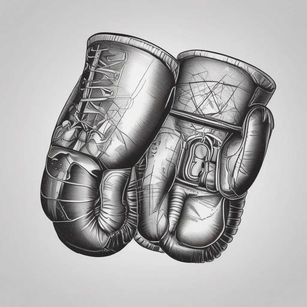 worn out boxing gloves टैटू