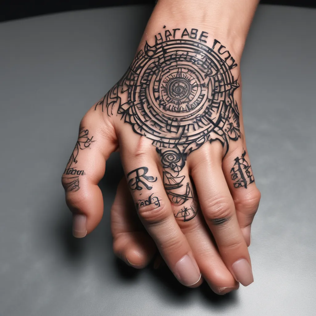 write RCG on male hand tatuointi