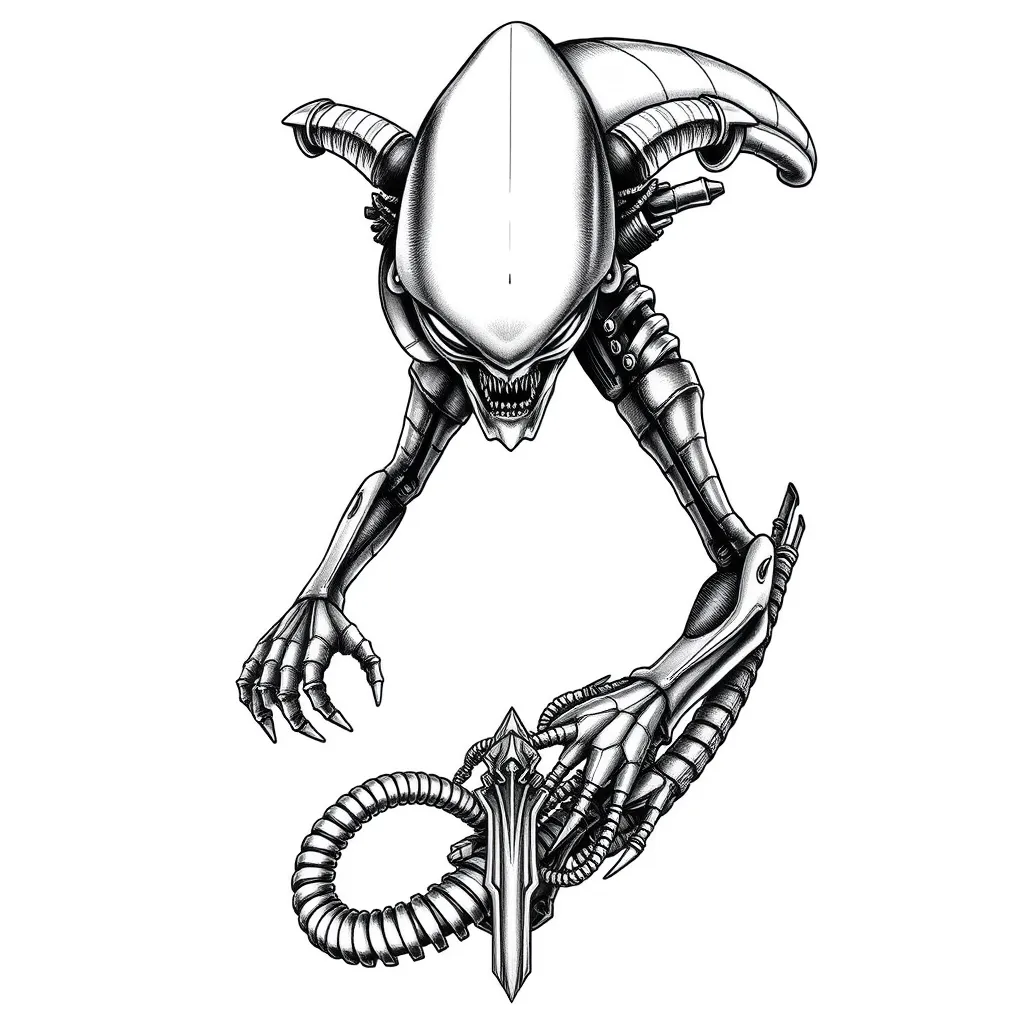 Xenomorfo de Alien o Oitavo passageiro tatuaje