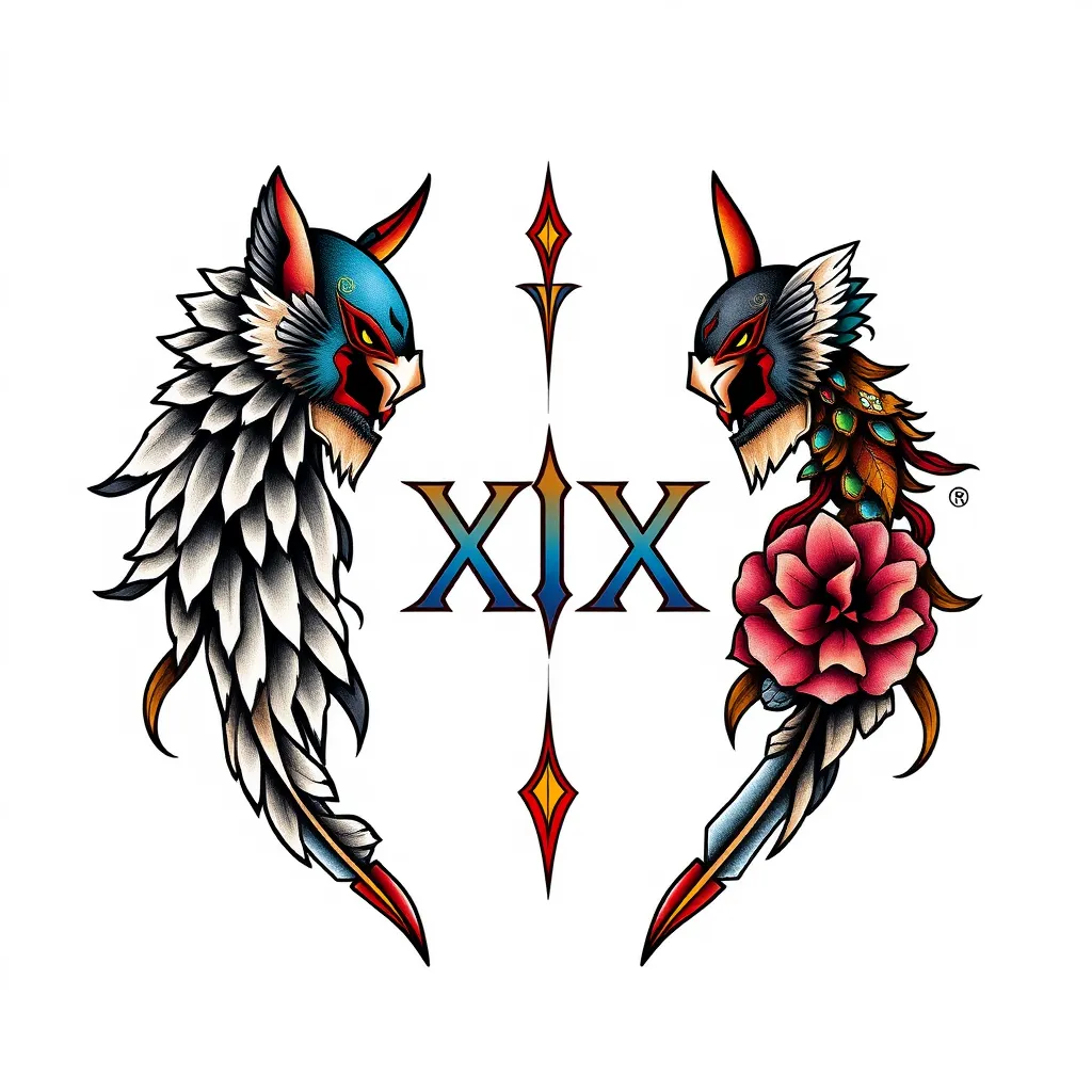 XVII L XIX VII IX tatuering