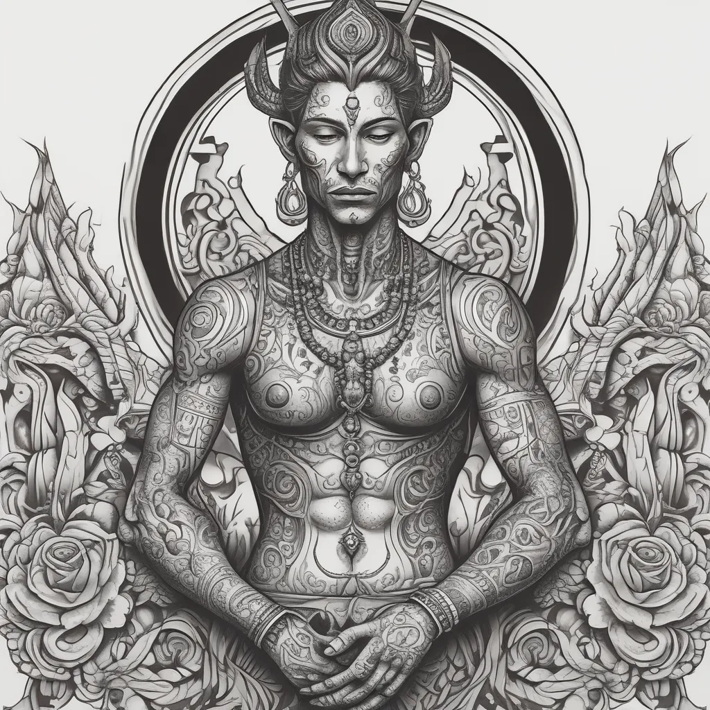 yoga devil tattoo