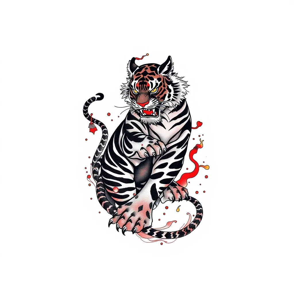 赵公明 黑虎 水元素 tattoo