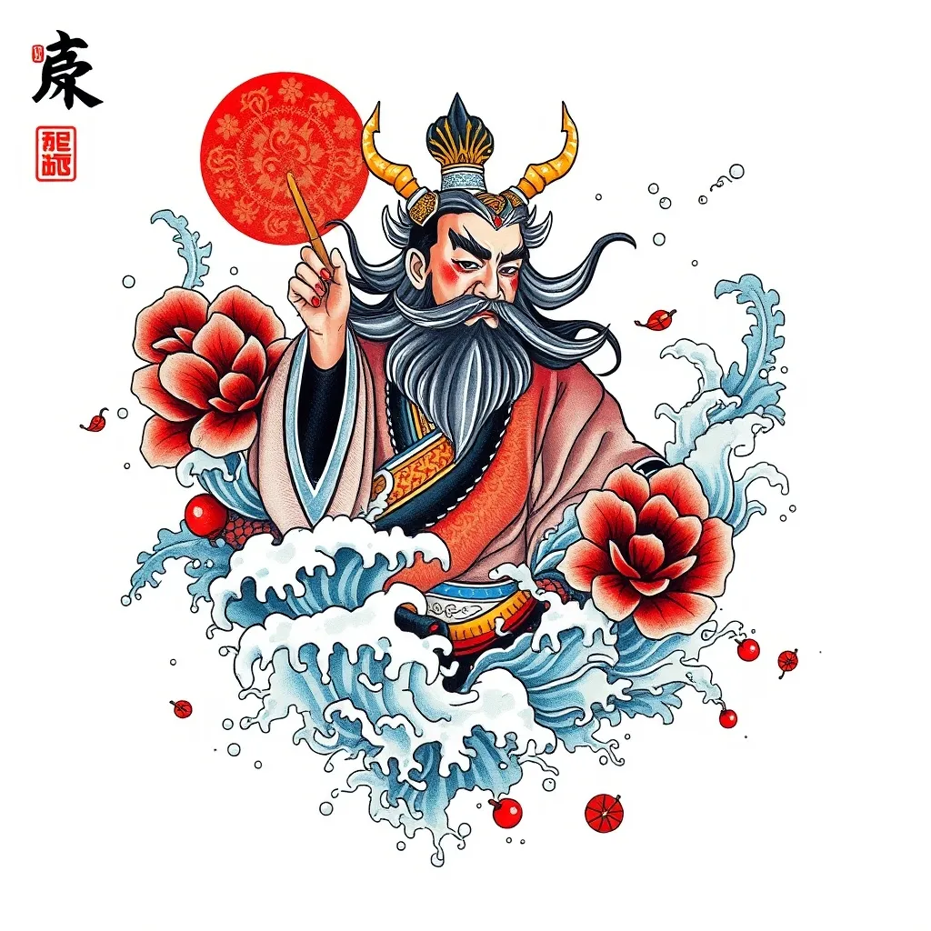 赵公明  周围有水元素 τατουάζ