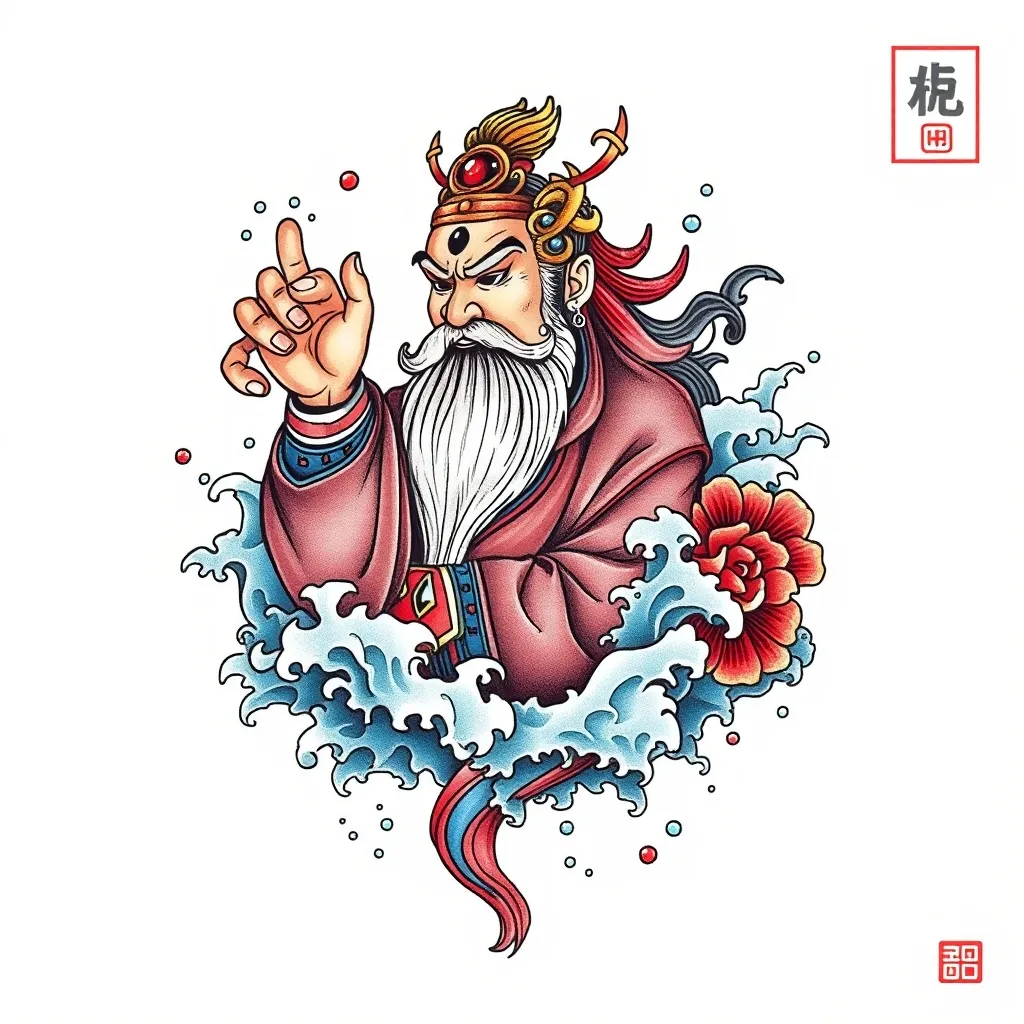 赵公明 周围有水元素 문신