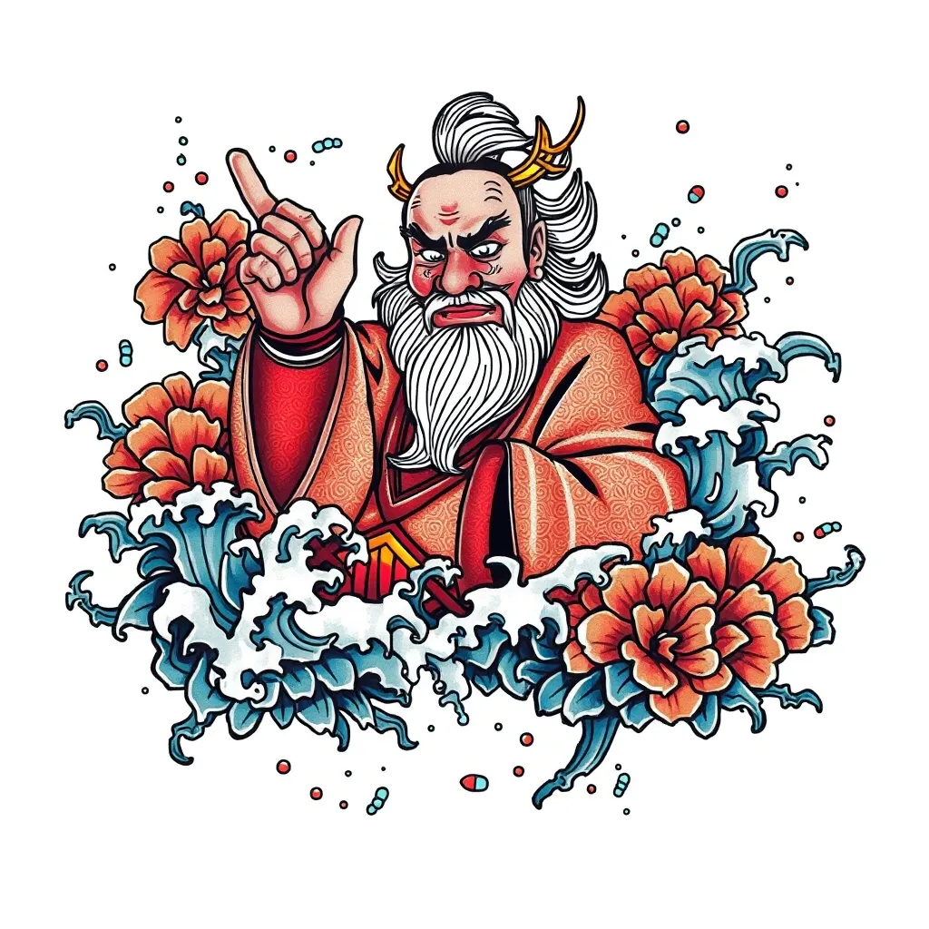 赵公明 周围有水元素 τατουάζ