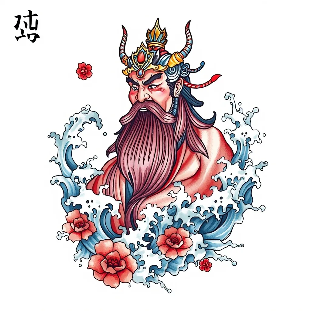  赵公明 周围有水元素包围 татуировка