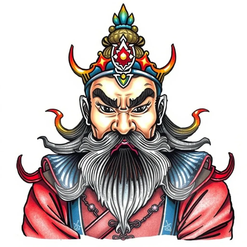 赵公明 表情端庄威武霸气  татуировка