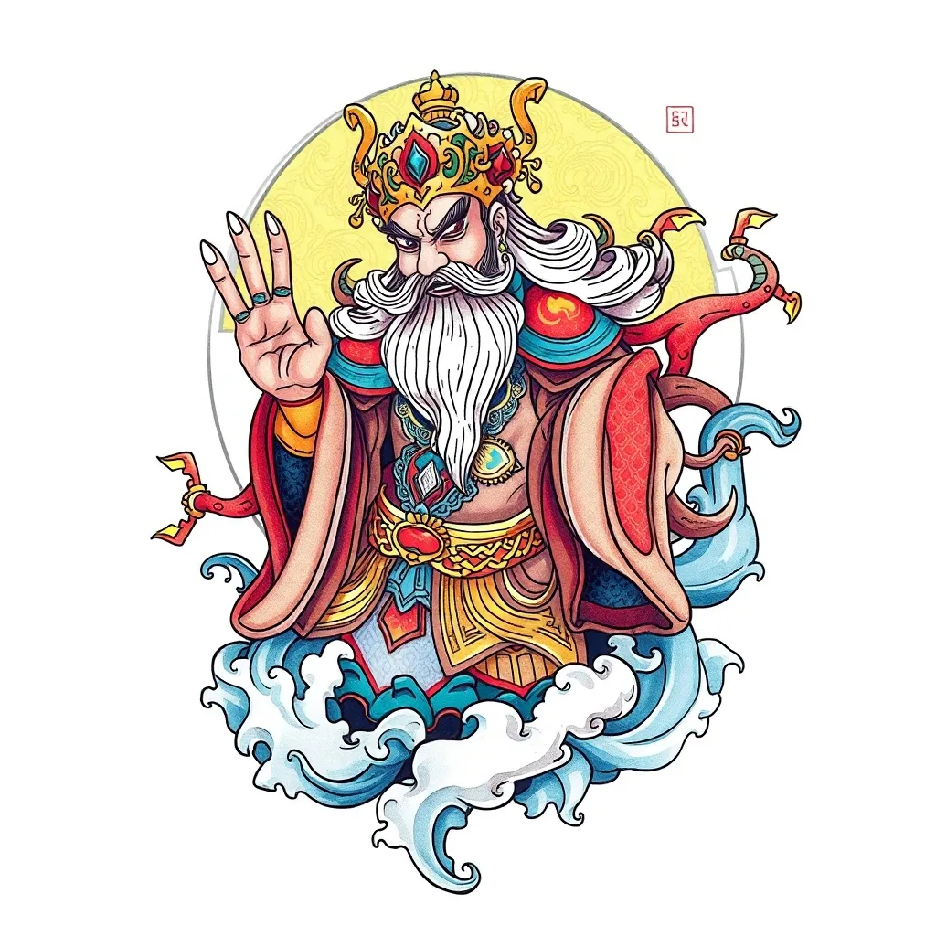 财神赵公明 水元素 Tätowierung