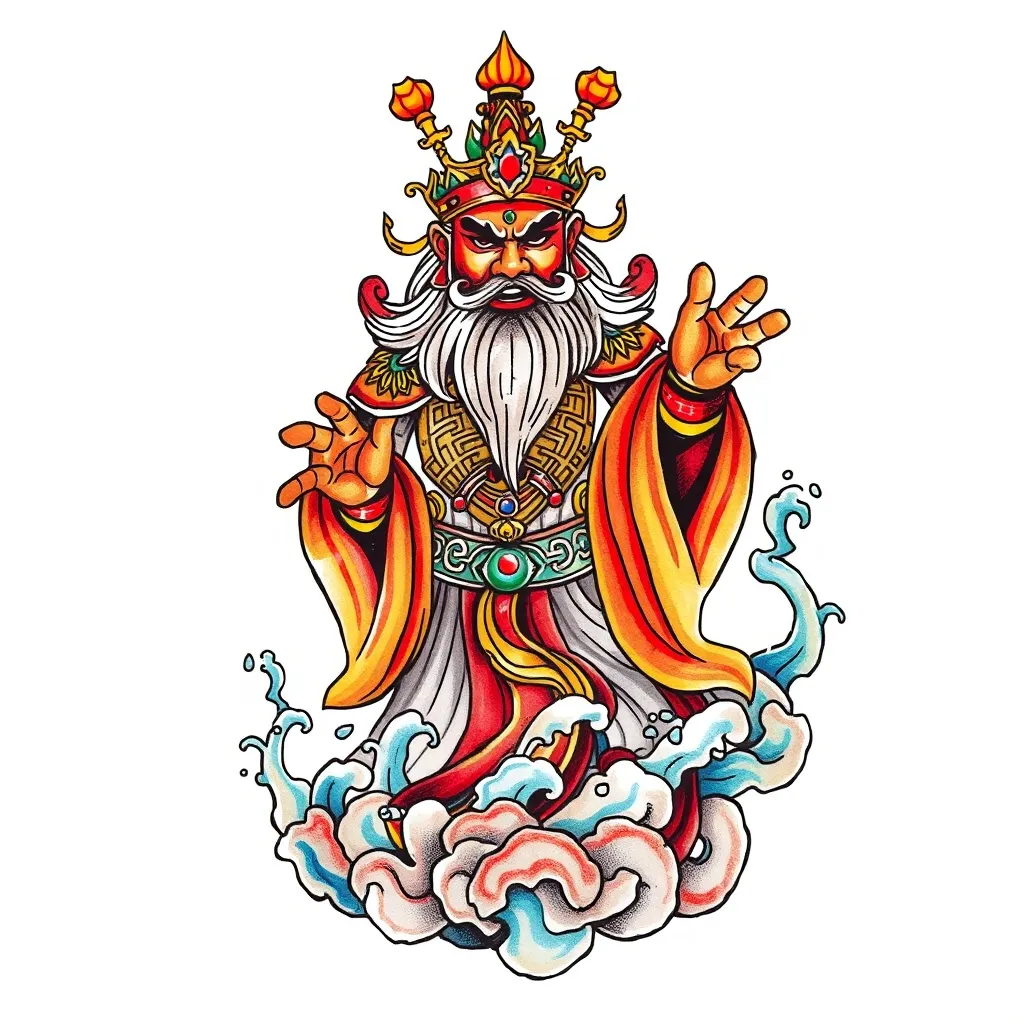 财神赵公明 水元素 tattoo