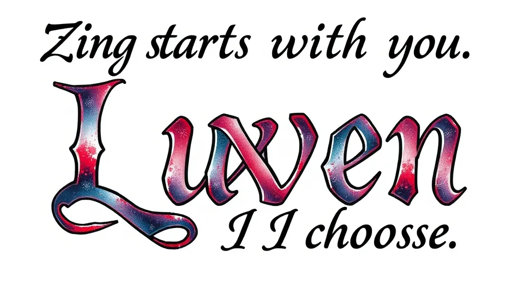 Zing starts with you,
Love stays with you,
Queen, I choose you.
设计一个10cm*5cm的纹身,一句一段,带有“xx”字母元素,把“xx”也设计一下
وشم