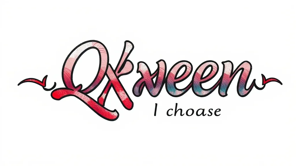 Zing starts with you,
Love stays with you,
Queen, I choose you.
设计一个10cm*5cm的纹身,一句一段,带有“xx”字母元素,把“xx”也设计一下
وشم